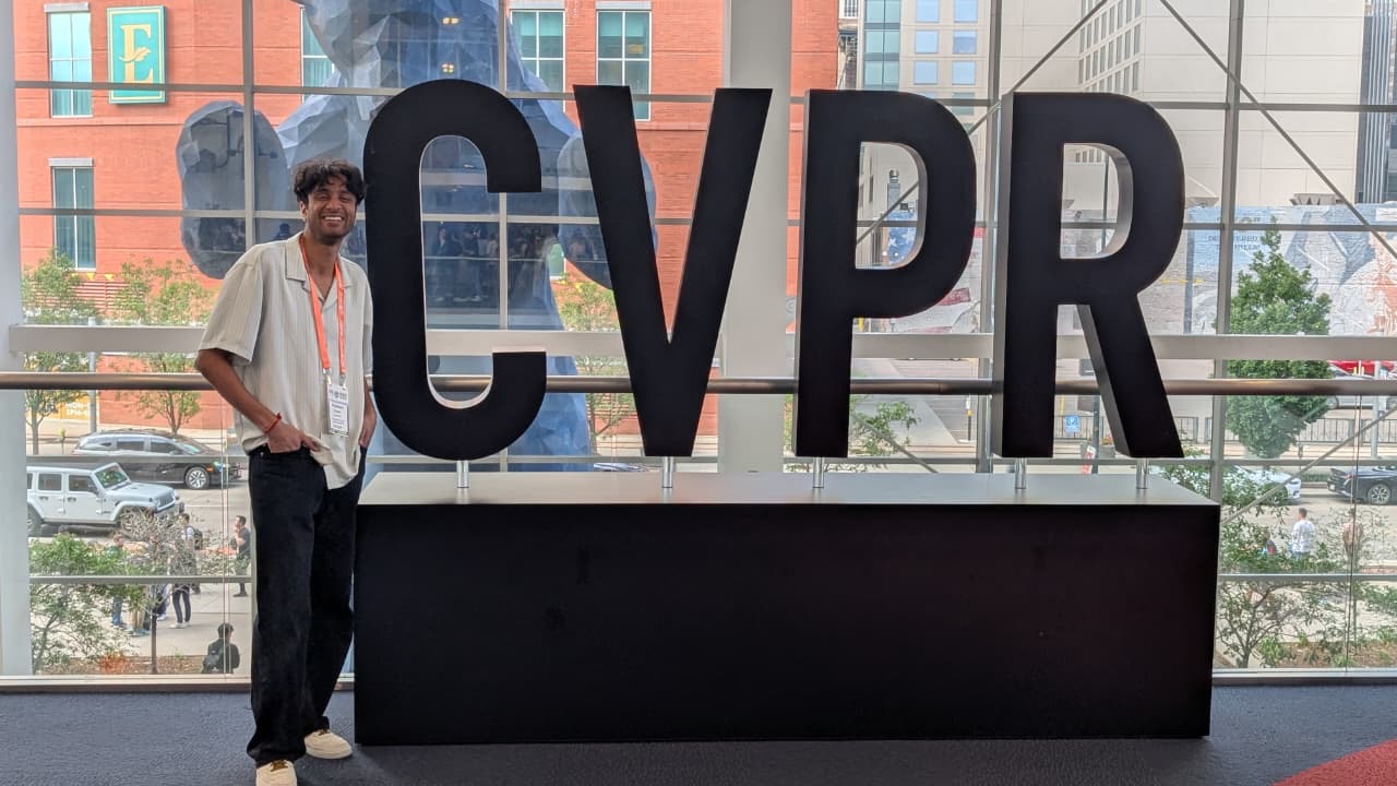 Shubham Kumar at the CVPR 2026 conference sign